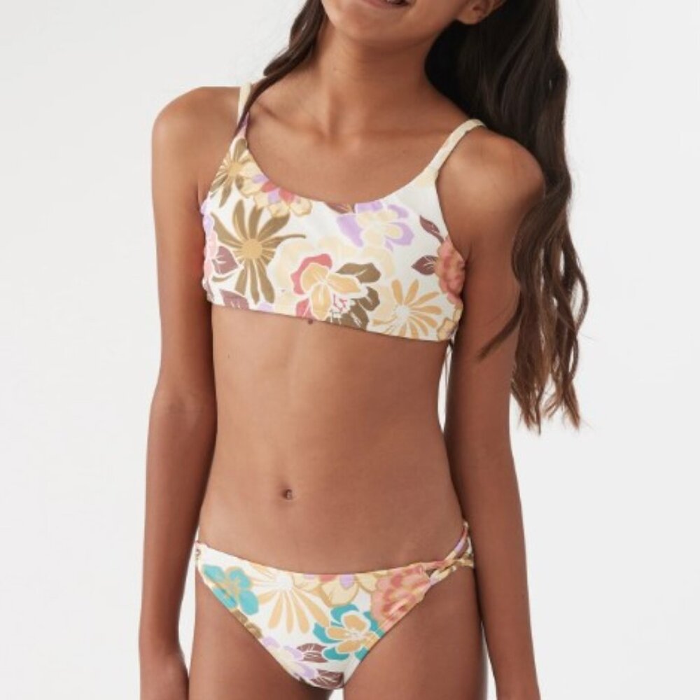 O'NEILL GIRL'S MEADOW FLORAL SCOOP BRALETTE SWIM SET